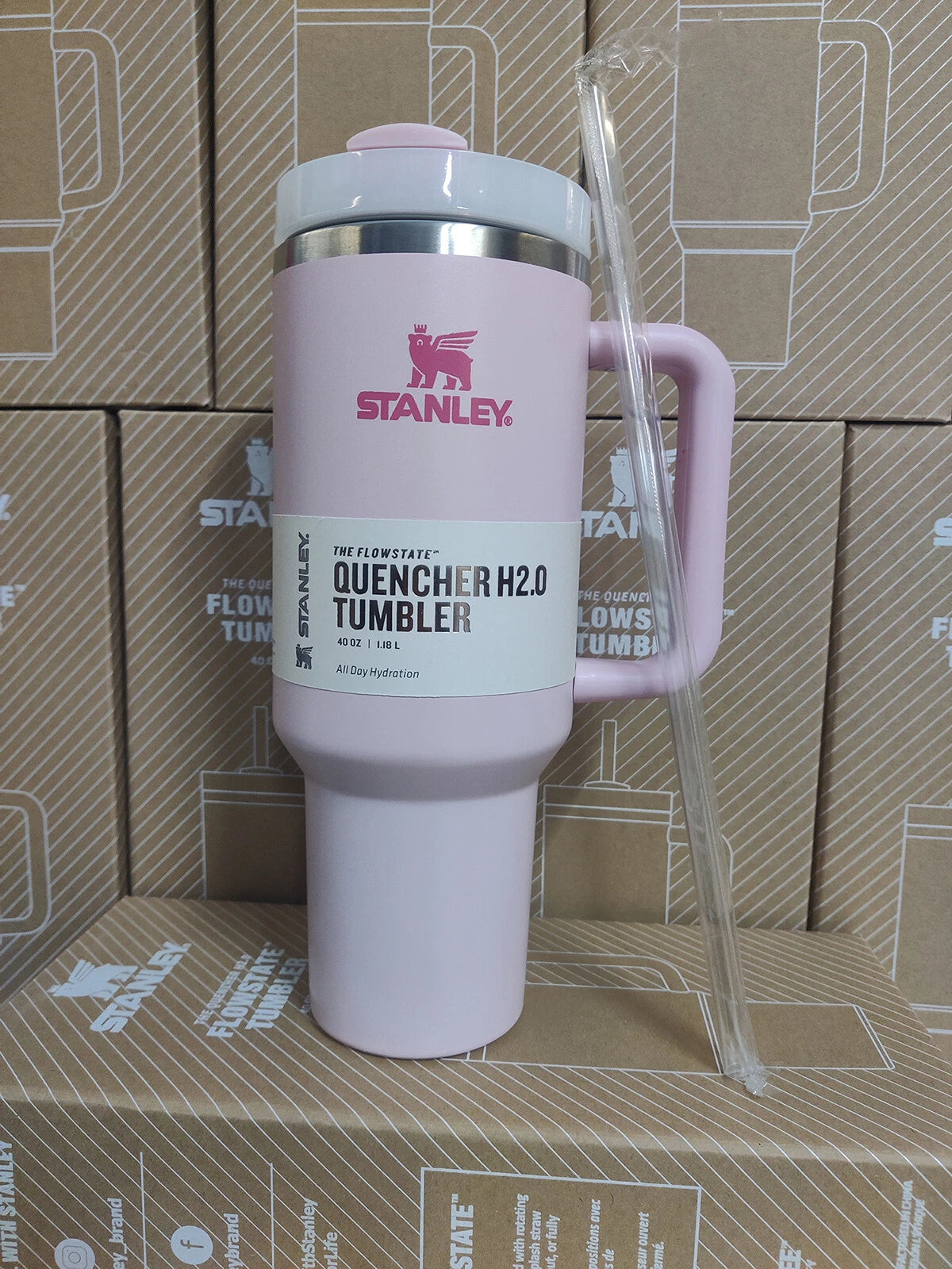 Stanley 40 oz Cup with Straw Lid Insulated Stainless Steel Tumbler