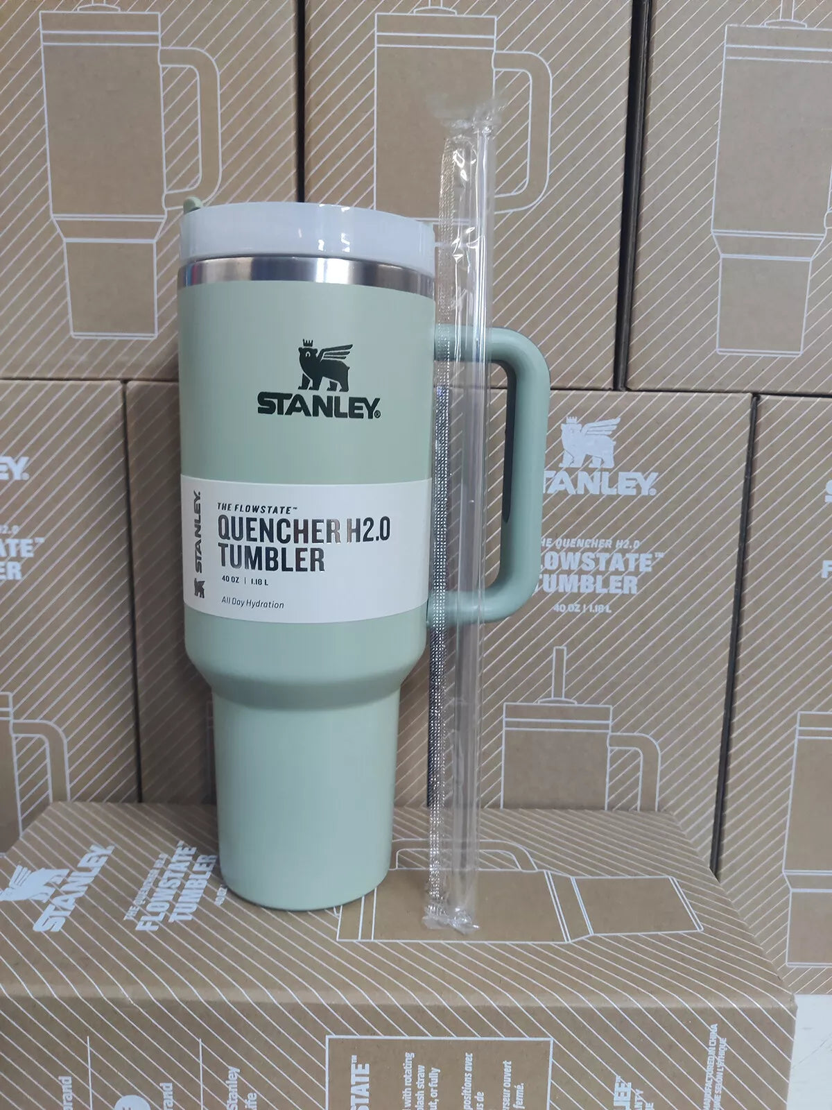 Stanley 40 oz Cup with Straw Lid Insulated Stainless Steel Tumbler